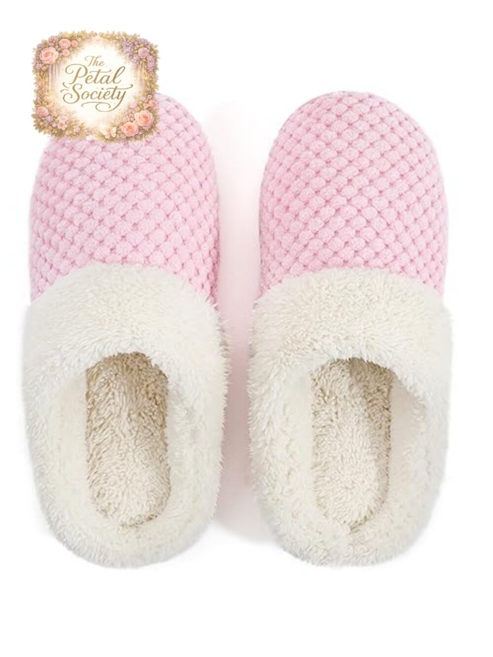 Women's Popcorn Fleece Memory Foam Non-Slip Washable House Slippers